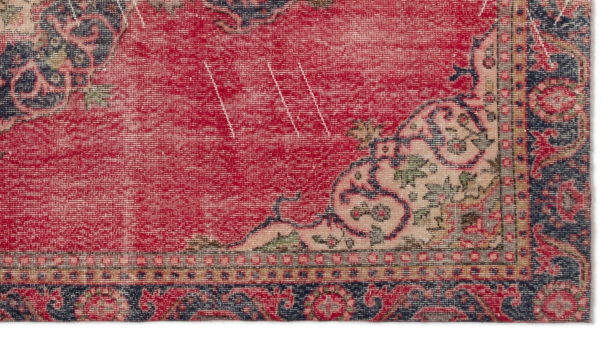 Atina Red Vintage Wool Handmade Area Rug 6'2" x 8'10"