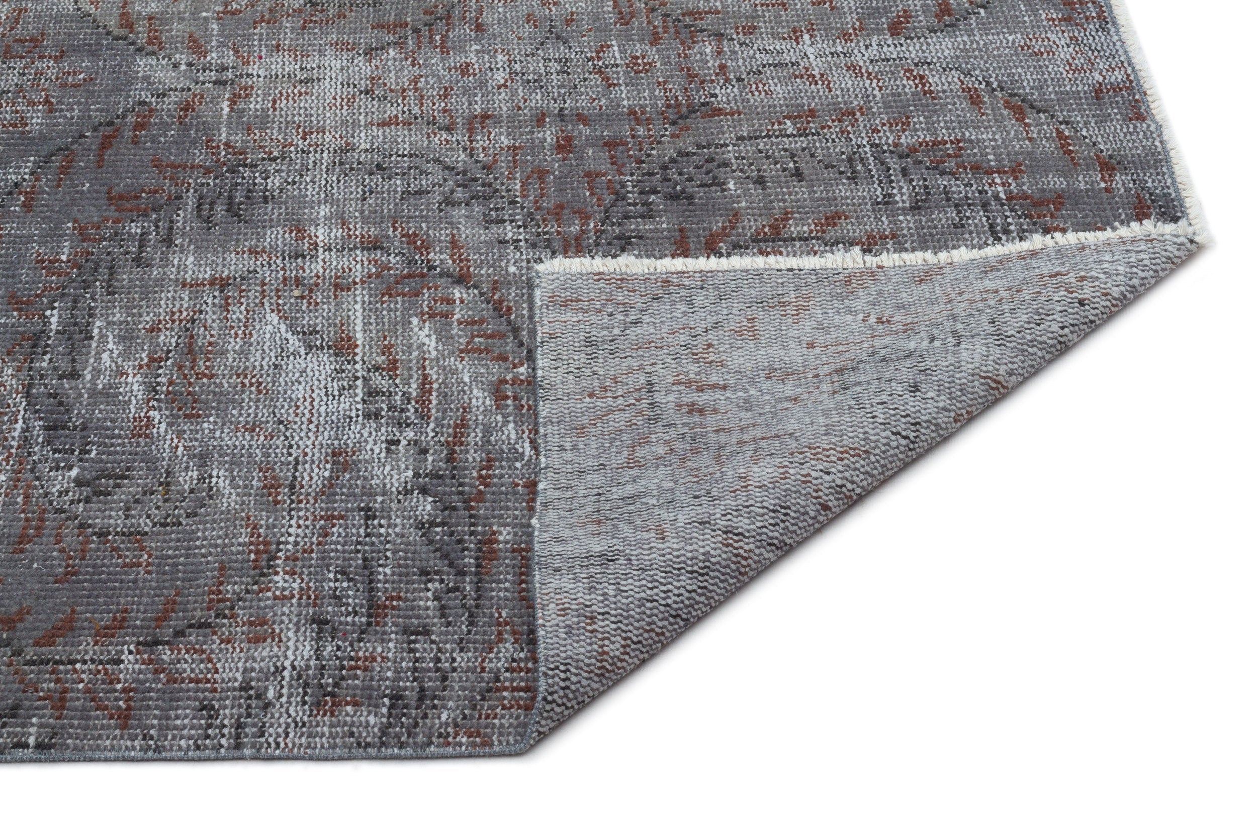 Atina Grey Vintage Wool Handmade Area Rug 5'3" x 9'1"