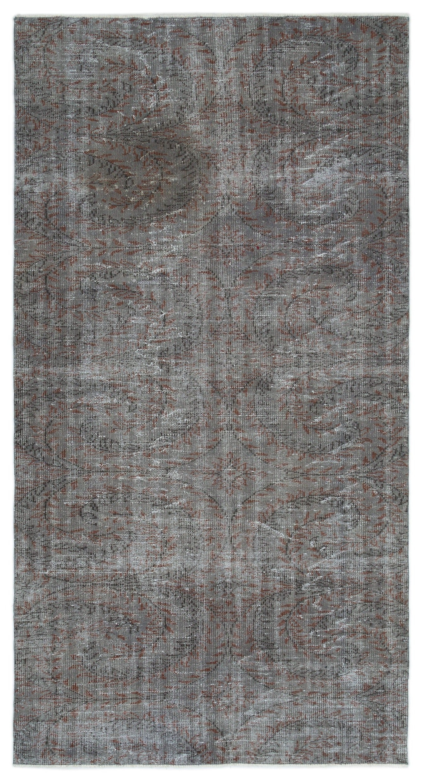 Atina Grey Vintage Wool Handmade Area Rug 5'3" x 9'1"