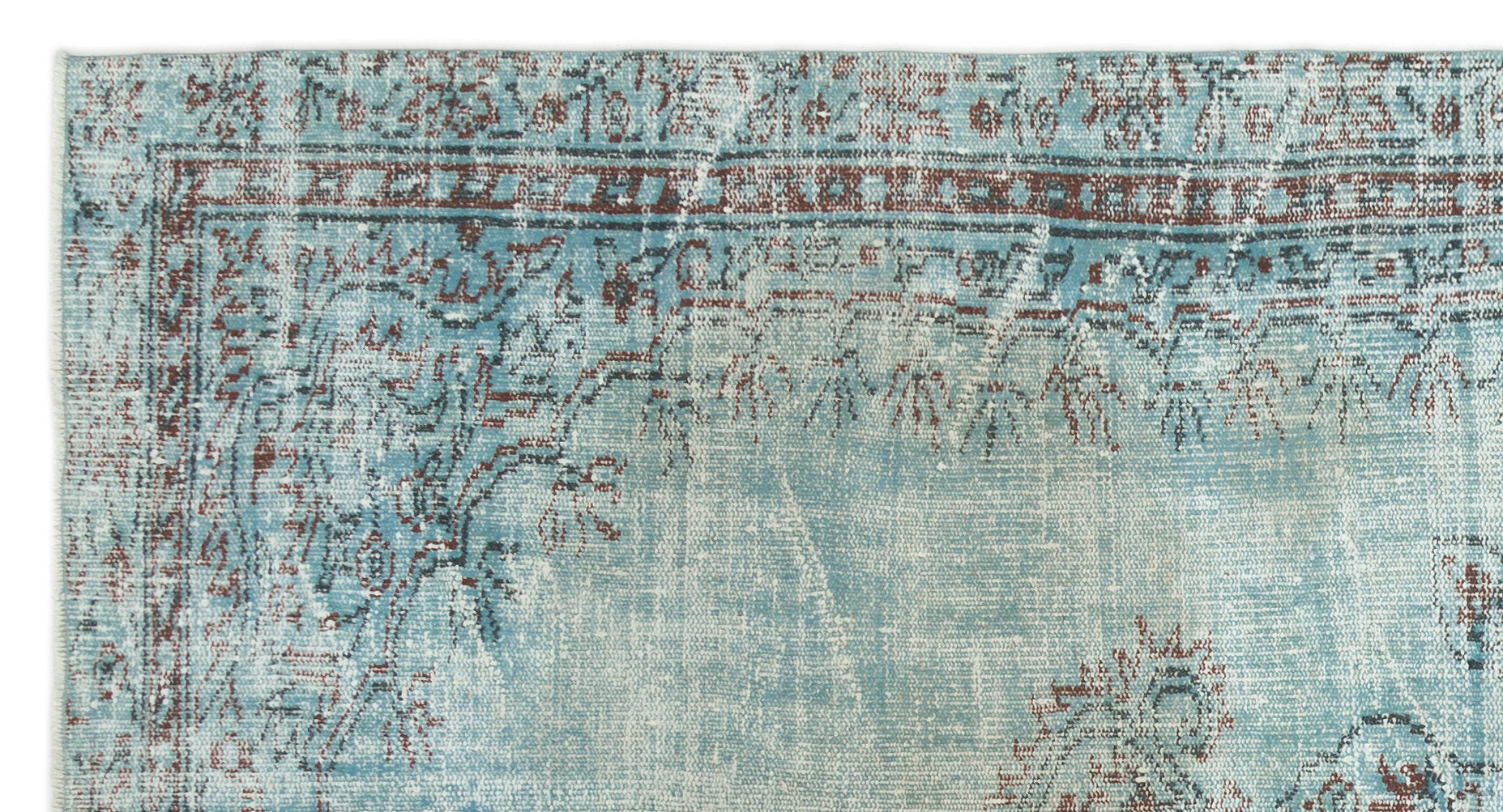 Atina Blue Vintage Wool Handmade Area Rug 4'9" x 8'6"