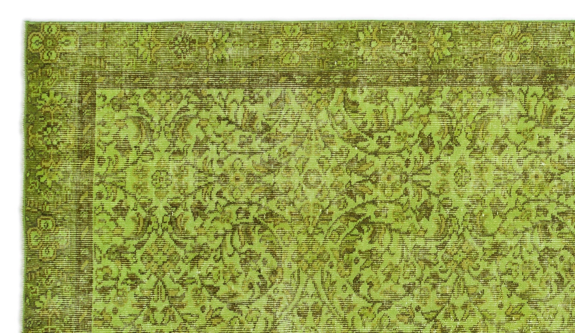 Atina Green Vintage Wool Handmade Area Rug 4'0" x 11'5"