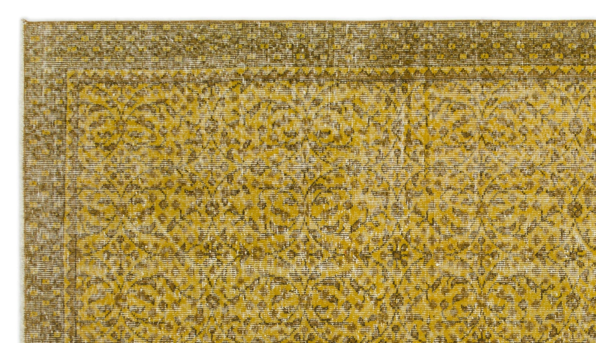 Atina Yellow Vintage Wool Handmade Area Rug 5'0" x 8'9"