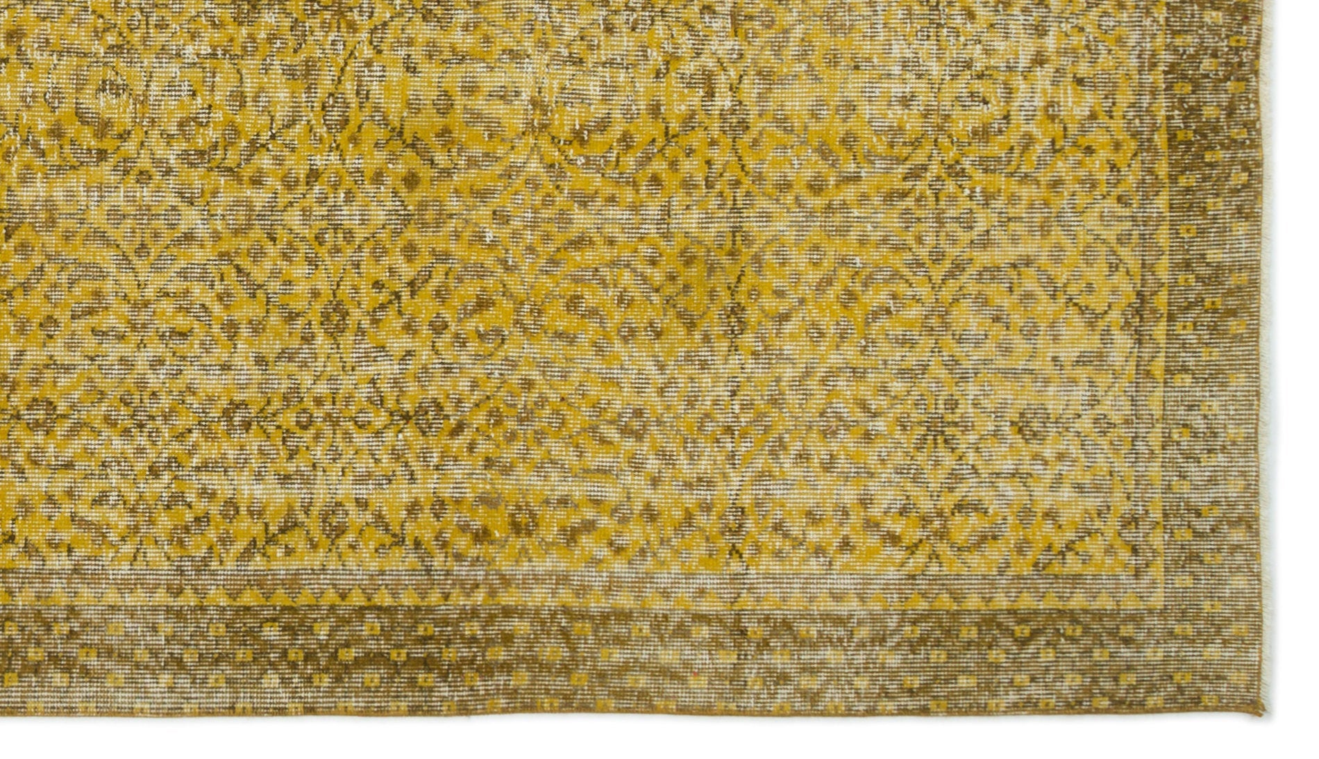 Atina Yellow Vintage Wool Handmade Area Rug 5'0" x 8'9"