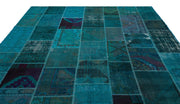 Iskece Turquoise Vintage Wool Handmade Area Rug 8'10" x 11'9"