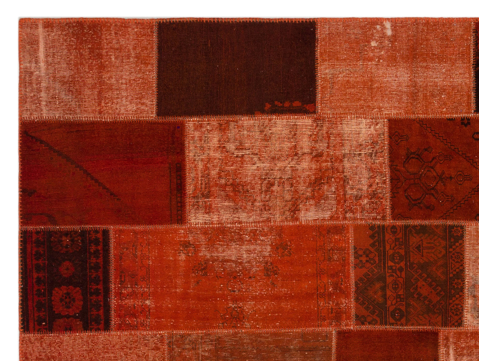 Iskece Orange Vintage Wool Handmade Area Rug 8'11" x 11'10"