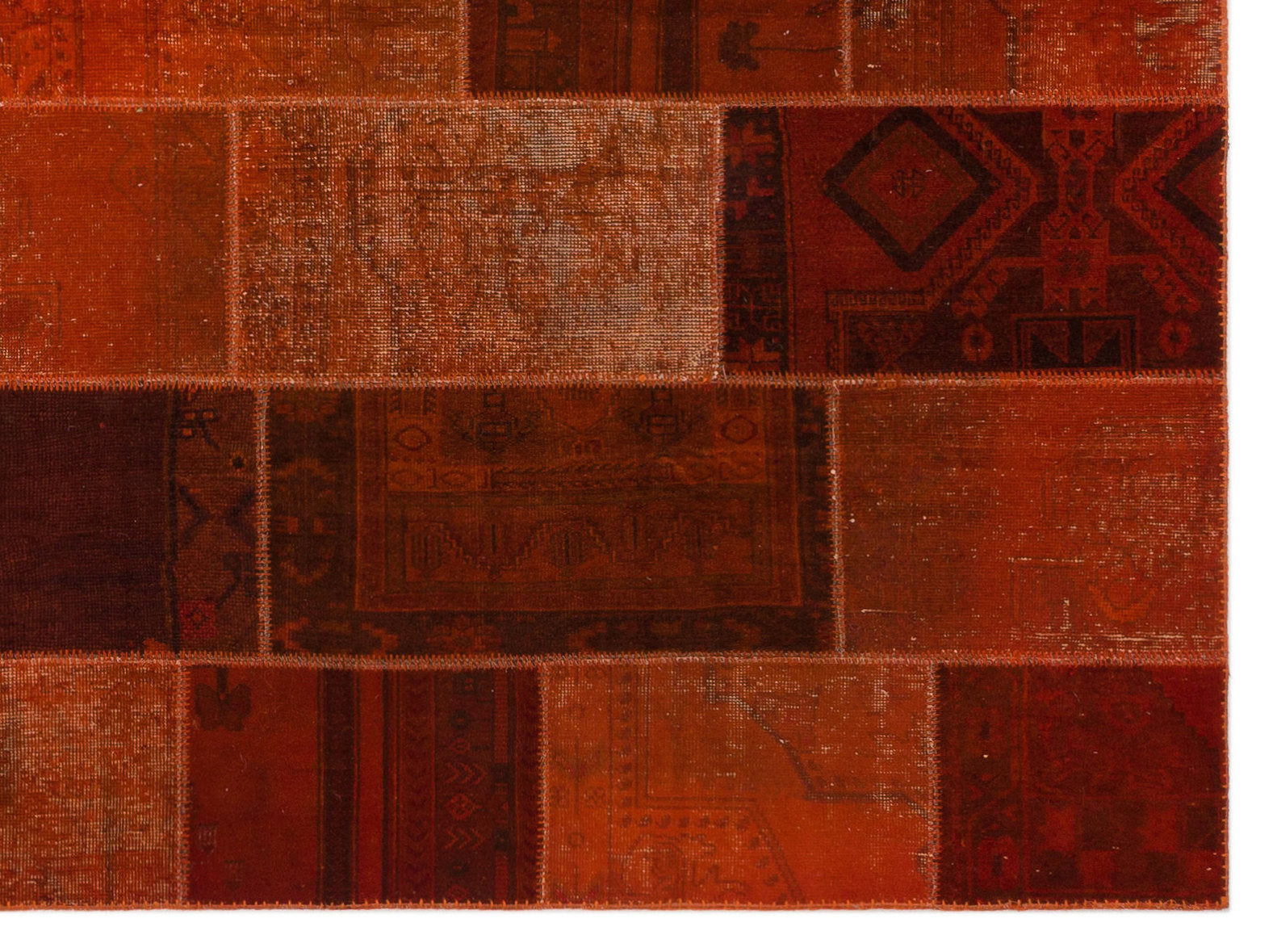 Iskece Orange Vintage Wool Handmade Area Rug 8'10" x 11'11"