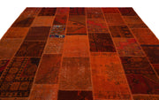 Iskece Orange Vintage Wool Handmade Area Rug 8'10" x 12'0"