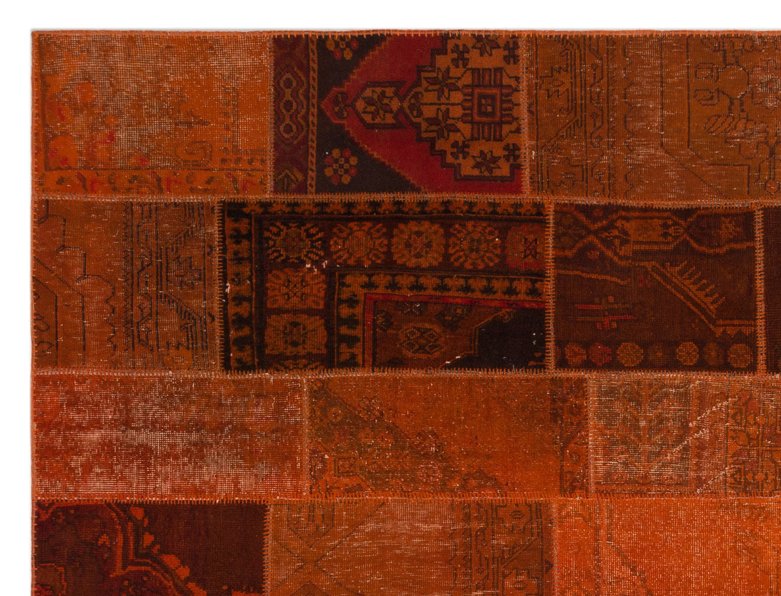 Iskece Orange Vintage Wool Handmade Area Rug 8'10" x 12'0"