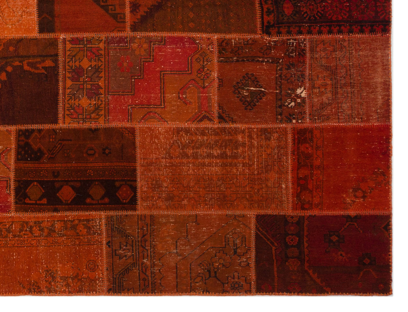 Iskece Orange Vintage Wool Handmade Area Rug 8'10" x 12'0"