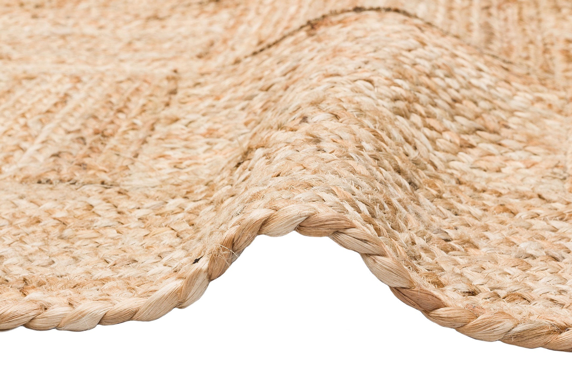 Handmade Jute Rug – Beige Geometric Natural Fiber Flatweave Carpet for Living Room