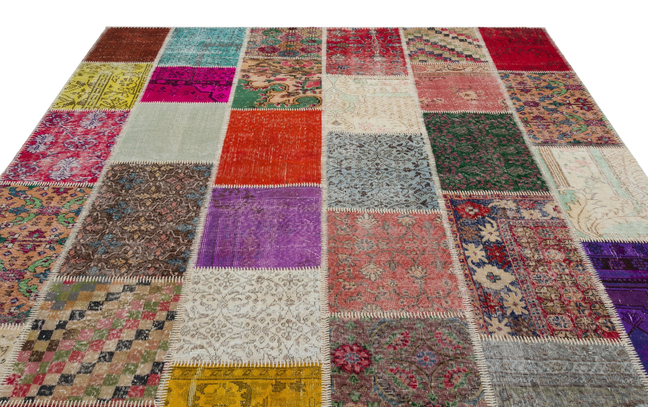 Iskece Beige Vintage Wool Handmade Area Rug 8'1" x 10'1"