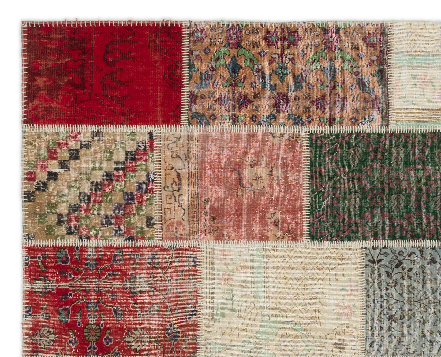 Iskece Beige Vintage Wool Handmade Area Rug 8'1" x 10'1"