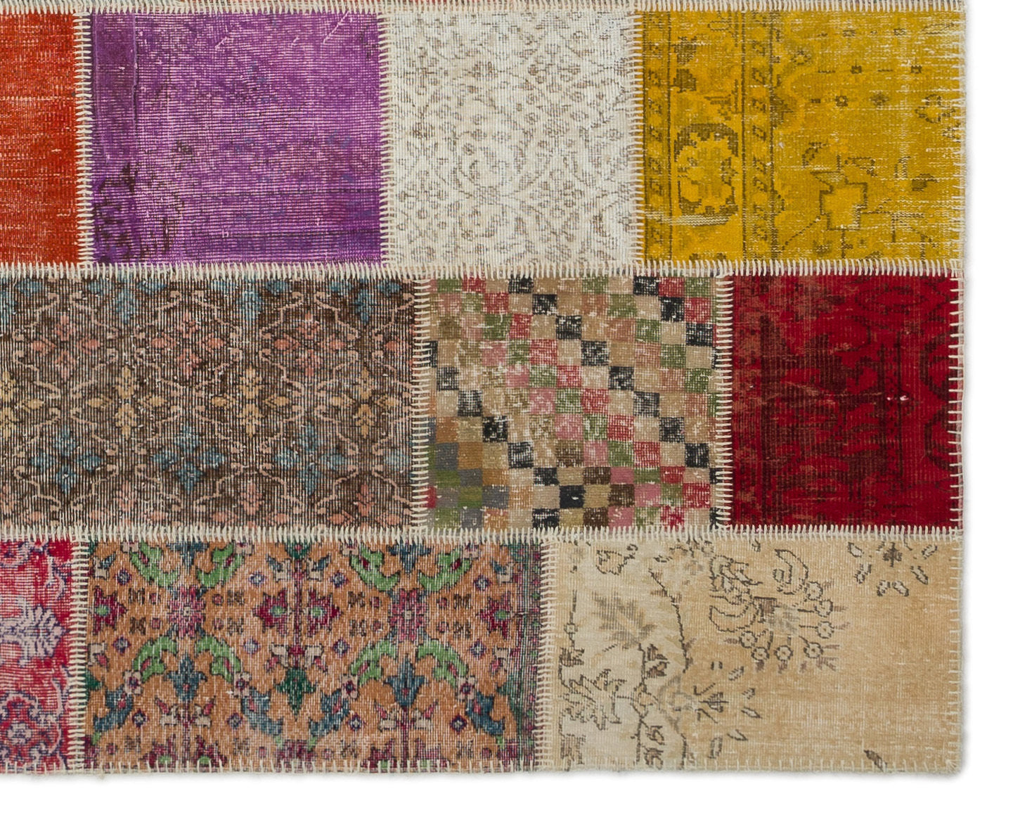 Iskece Beige Vintage Wool Handmade Area Rug 8'1" x 10'1"