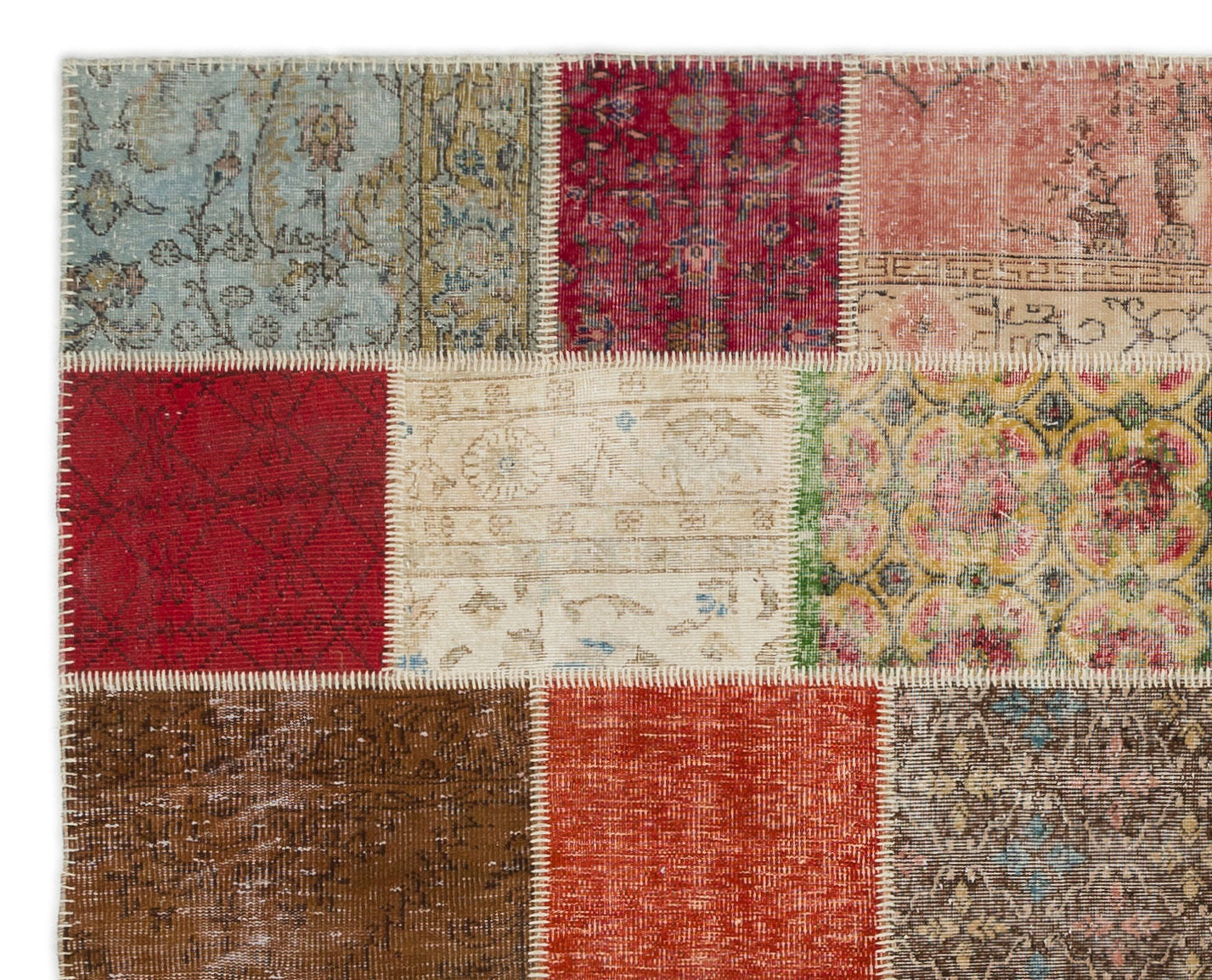 Iskece Beige Vintage Wool Handmade Area Rug 8'1" x 10'0"