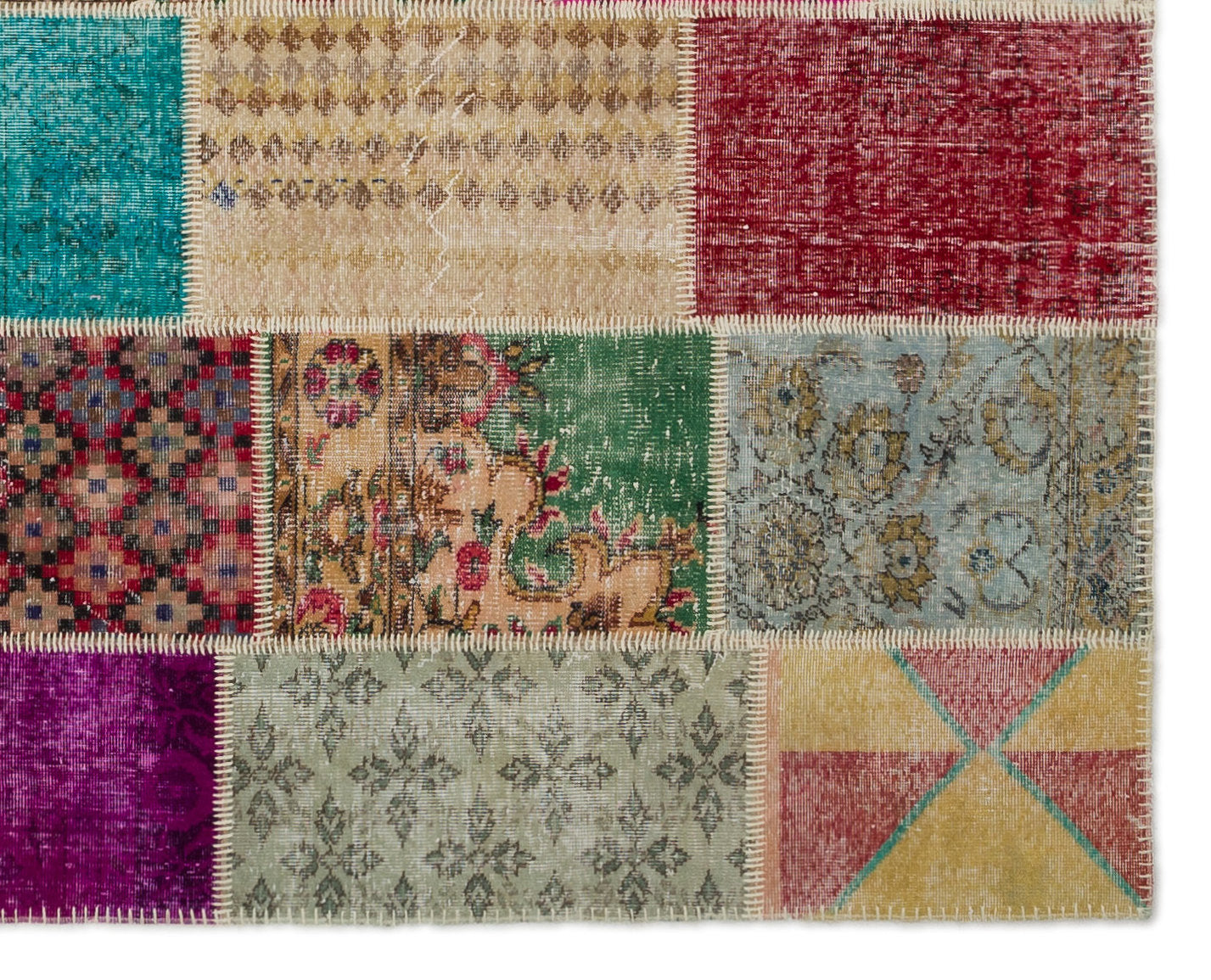 Iskece Beige Vintage Wool Handmade Area Rug 8'1" x 10'0"
