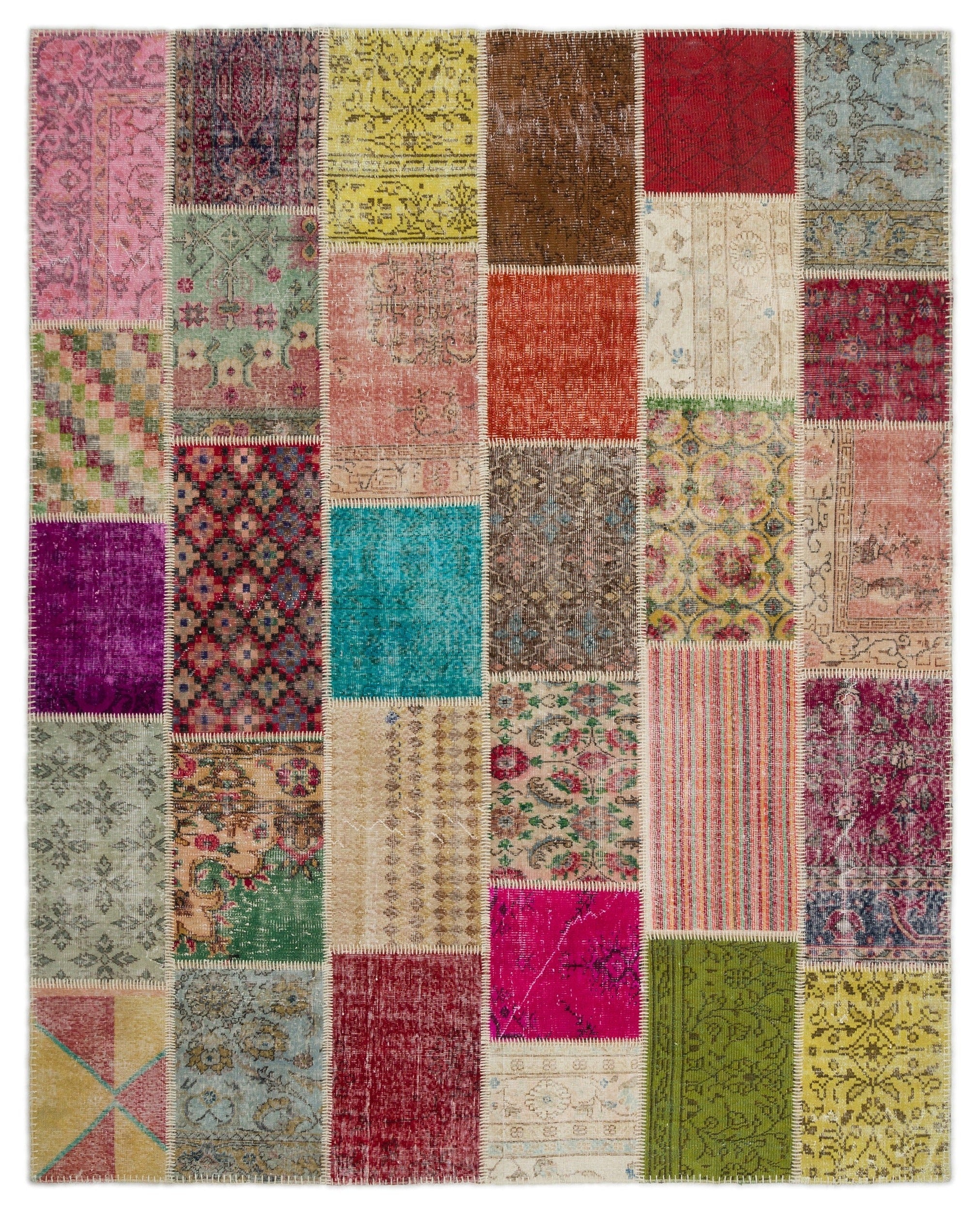 Iskece Beige Vintage Wool Handmade Area Rug 8'1" x 10'0"