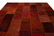 Iskece Red Vintage Wool Handmade Area Rug 9'9" x 13'10"