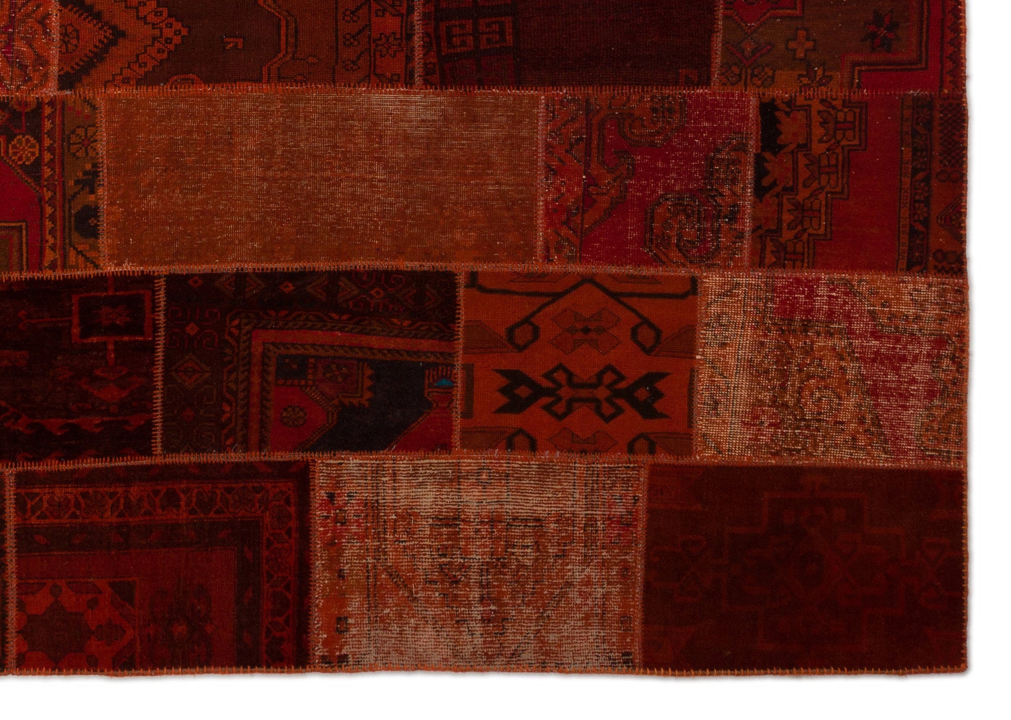 Iskece Red Vintage Wool Handmade Area Rug 9'9" x 13'10"