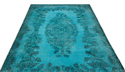 Atina Turquoise Vintage Wool Handmade Area Rug 5'7" x 9'6"