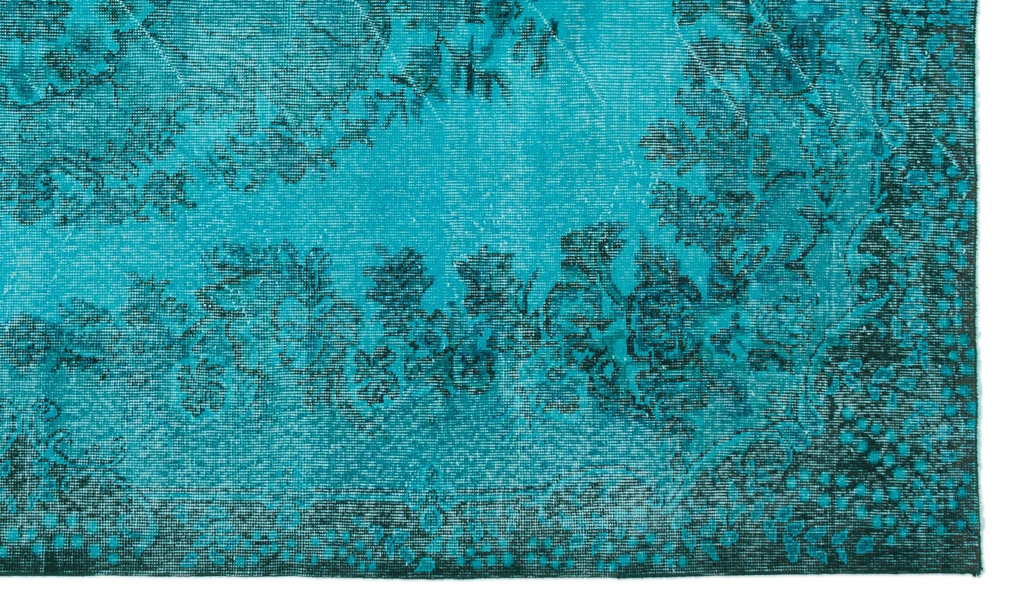 Atina Turquoise Vintage Wool Handmade Area Rug 5'7" x 9'6"