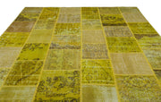 Iskece Green Vintage Wool Handmade Area Rug 9'0" x 12'0"