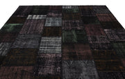 Iskece Black Vintage Wool Handmade Area Rug 9'1" x 12'0"