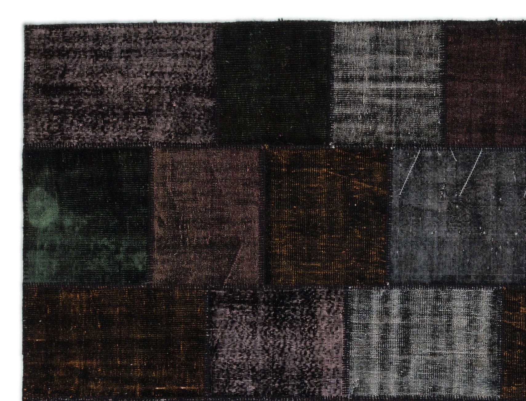 Iskece Black Vintage Wool Handmade Area Rug 9'1" x 12'0"