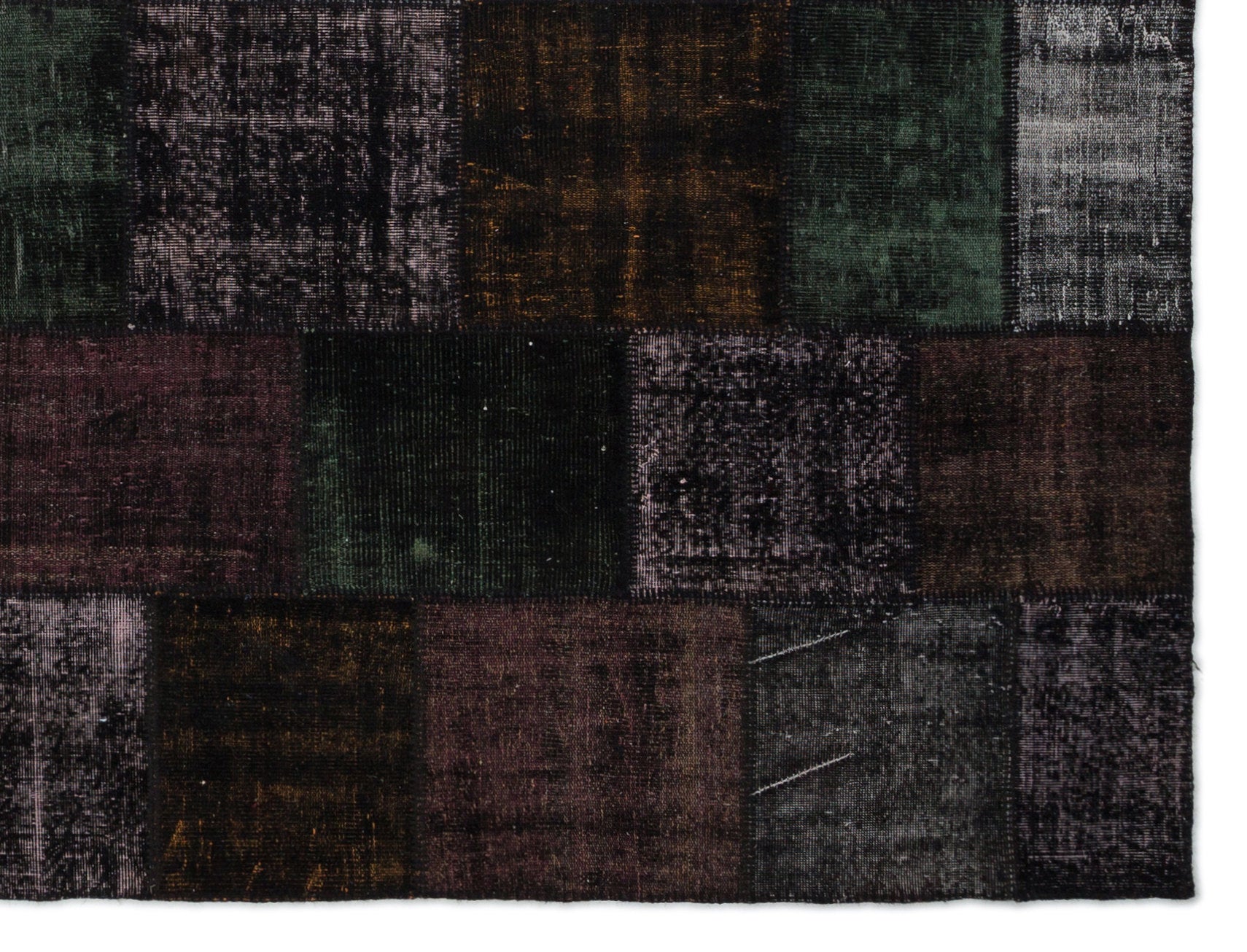Iskece Black Vintage Wool Handmade Area Rug 9'1" x 12'0"