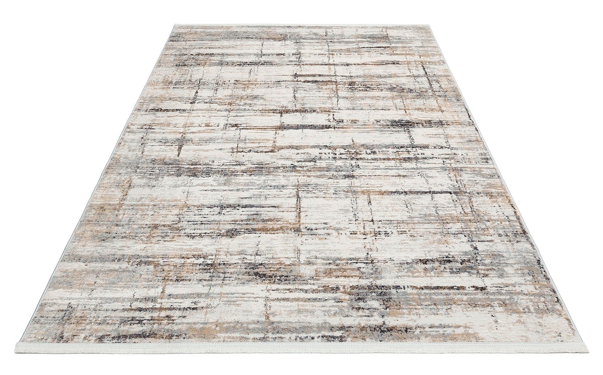 Vintage Area Rug – Machine Made Cream Washable Carpet with Anti Slip Backing