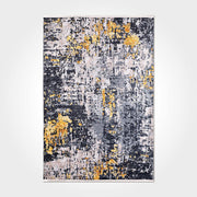 Modern Chenille Area Rug – Washable Non Slip Black Polyester Cotton Rug