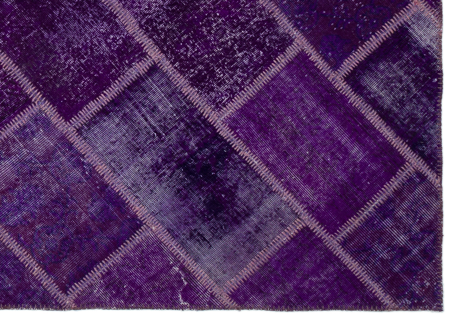 Iskece Purple Vintage Wool Handmade Area Rug 5'4" x 7'7"