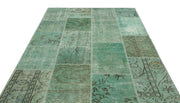 Iskece 20769 Green Vintage Wool Handmade Area Rug 5'3" x 7'7"