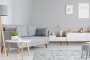 Vintage Area Rug - Machine Made Grey Area Rug | Washable Non Slip Flatweave Carpet