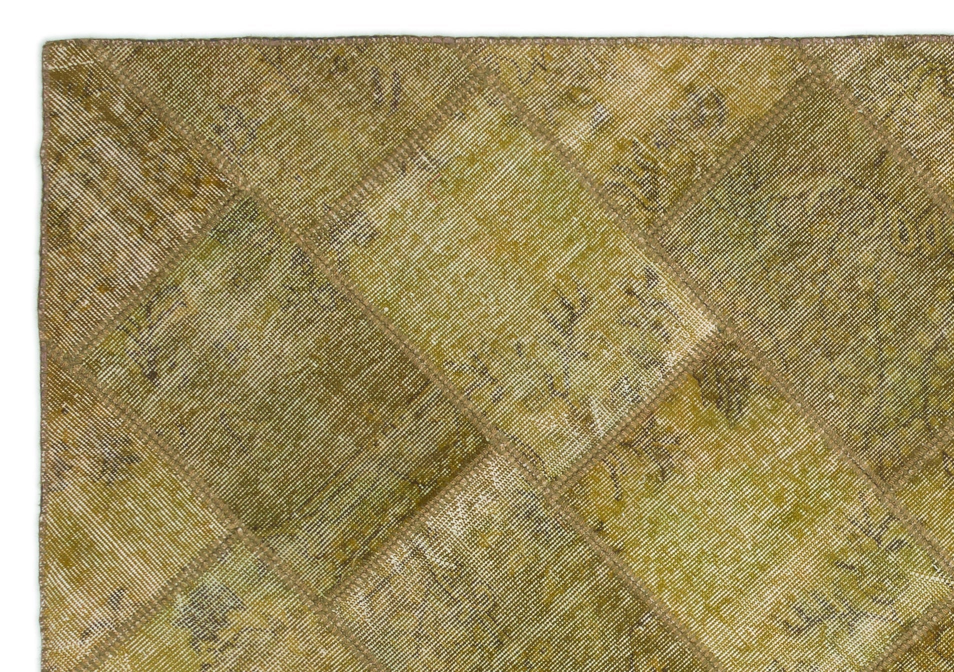 Iskece 20978 Green Vintage Wool Handmade Area Rug 5'3" x 7'7"