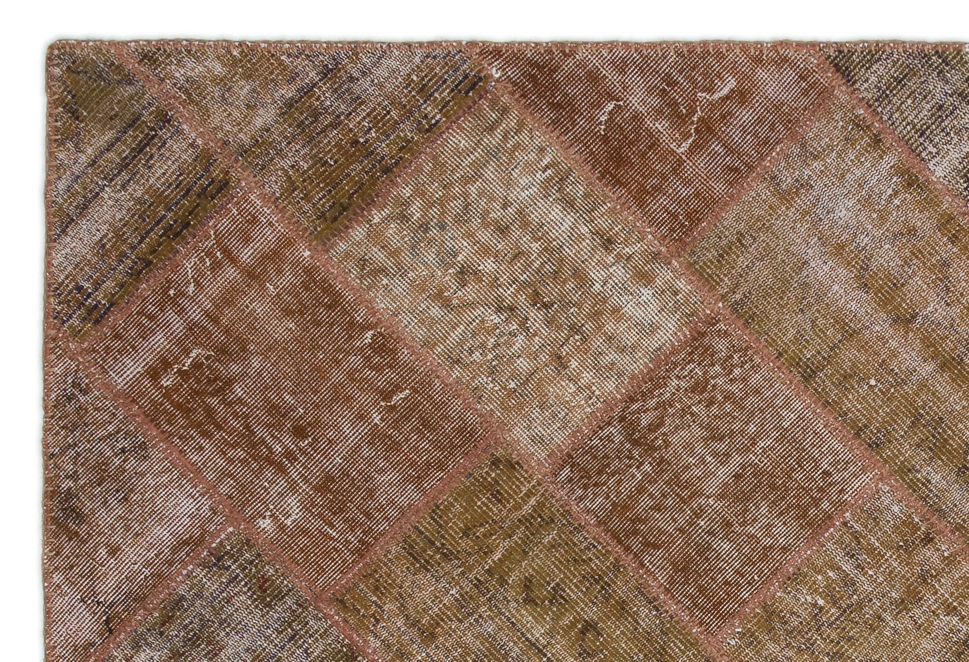 Iskece Brown Vintage Wool Handmade Area Rug 5'2" x 7'7"