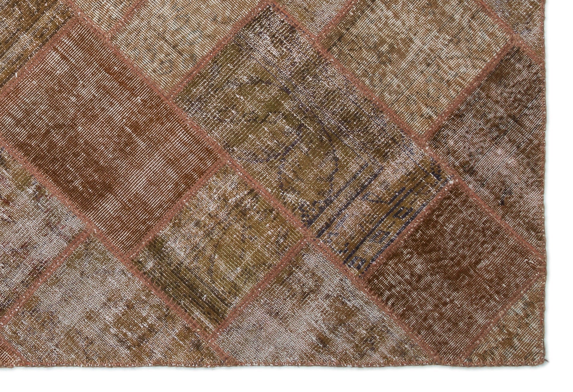 Iskece Brown Vintage Wool Handmade Area Rug 5'2" x 7'7"