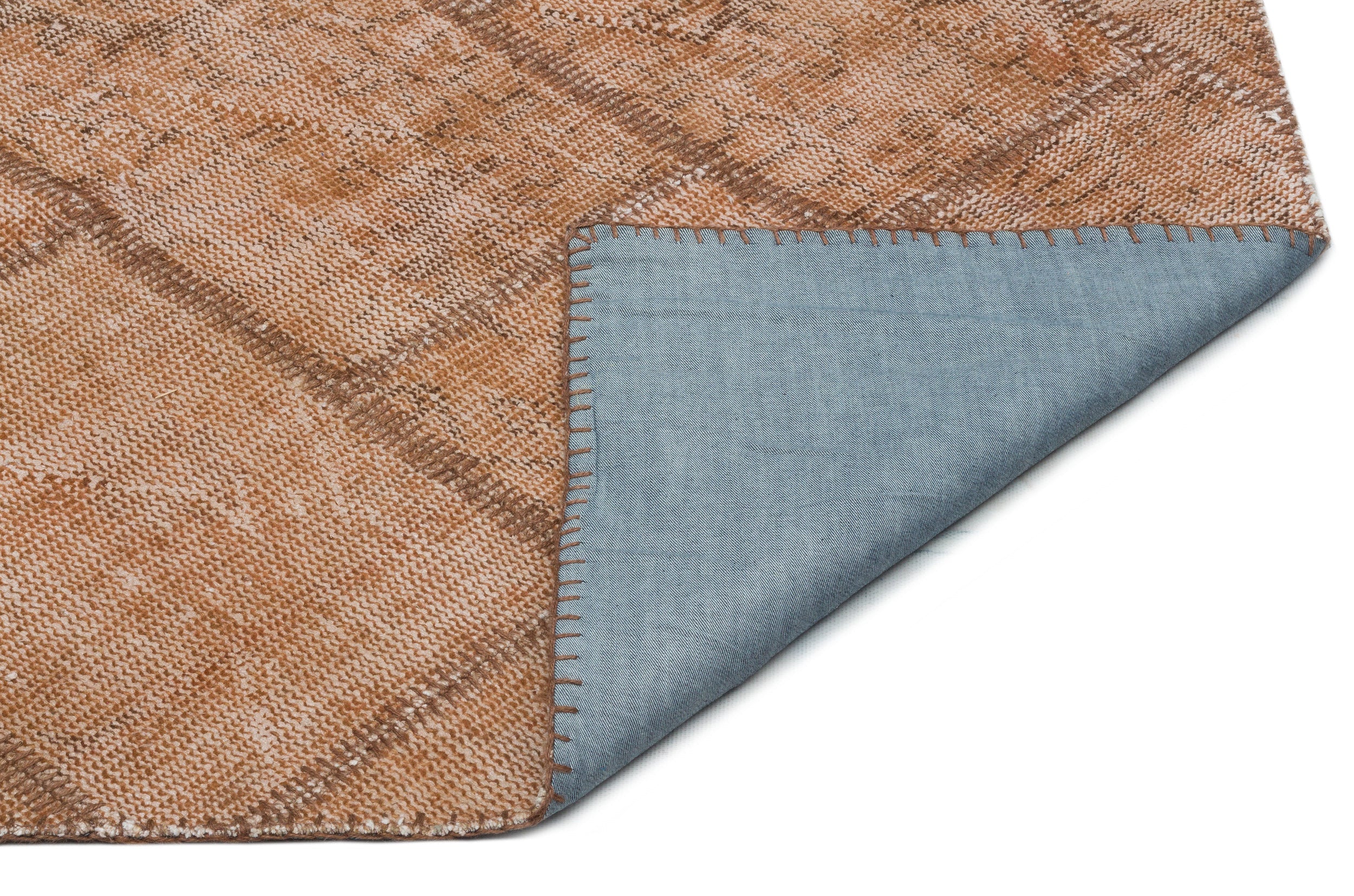 Iskece Brown Vintage Wool Handmade Area Rug 5'1" x 7'7"
