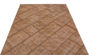 Iskece Brown Vintage Wool Handmade Area Rug 5'1" x 7'7"