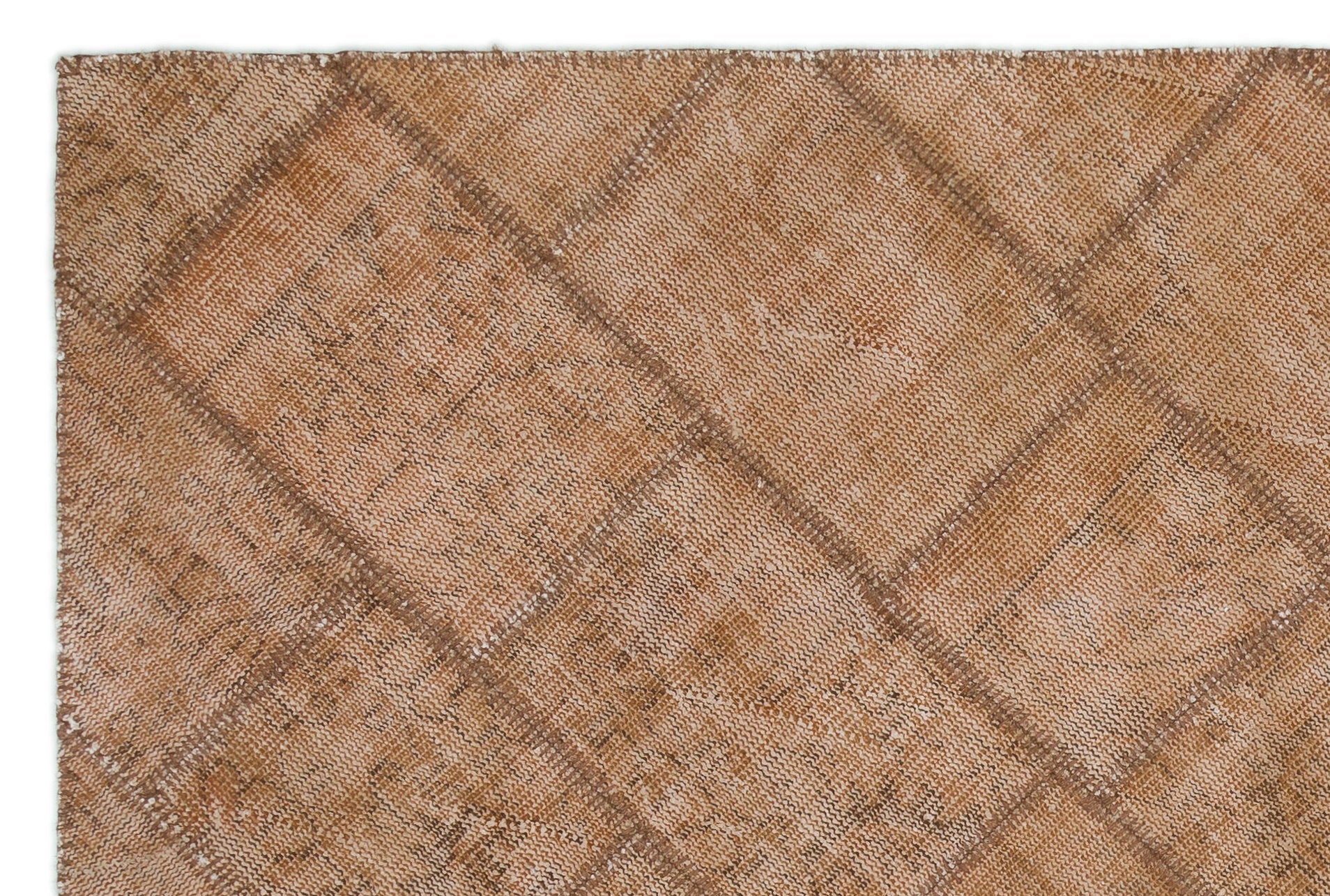 Iskece Brown Vintage Wool Handmade Area Rug 5'1" x 7'7"