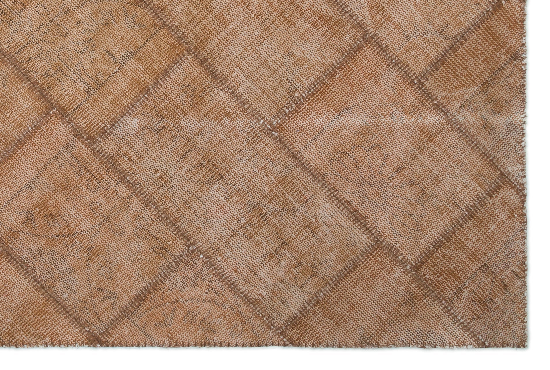 Iskece Brown Vintage Wool Handmade Area Rug 5'1" x 7'7"