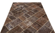 Iskece Brown Vintage Wool Handmade Area Rug 5'3" x 7'6"