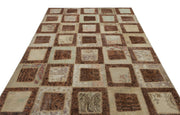 Iskece Beige Vintage Wool Handmade Area Rug 6'6" x 9'4"