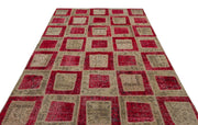 Iskece Red Vintage Wool Handmade Area Rug 6'4" x 9'3"