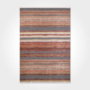 Striped Chenille Area Rug – Washable Non Slip Cotton Polyester Carpet with Soft Texture
