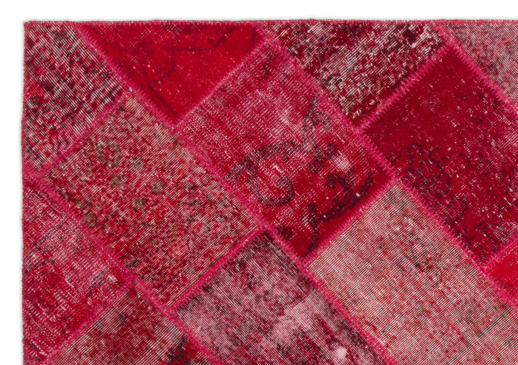 Iskece Red Vintage Wool Handmade Area Rug 5'3" x 7'8"
