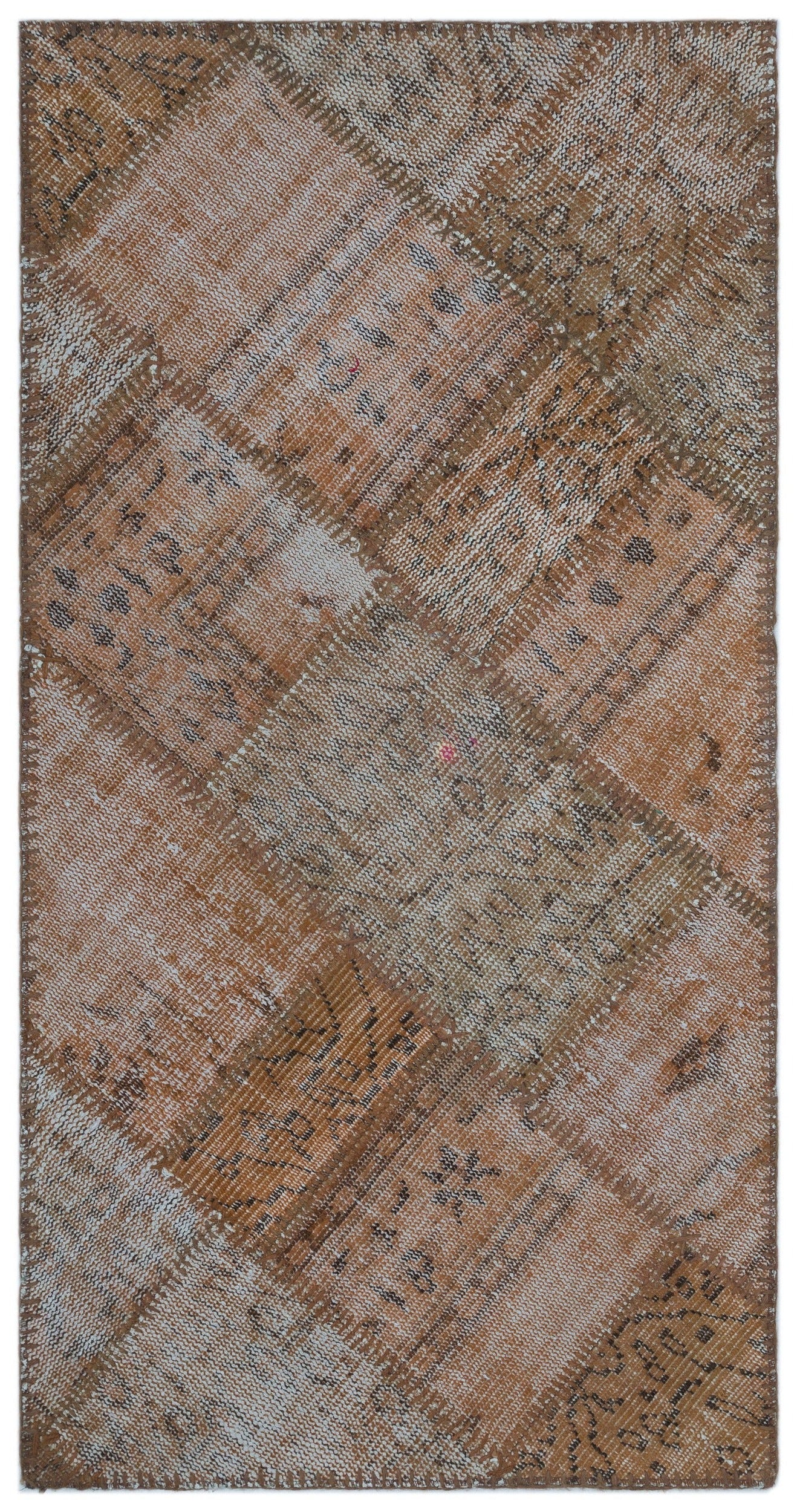 Iskece Brown Vintage Wool Handmade Area Rug 2'7" x 5'0"