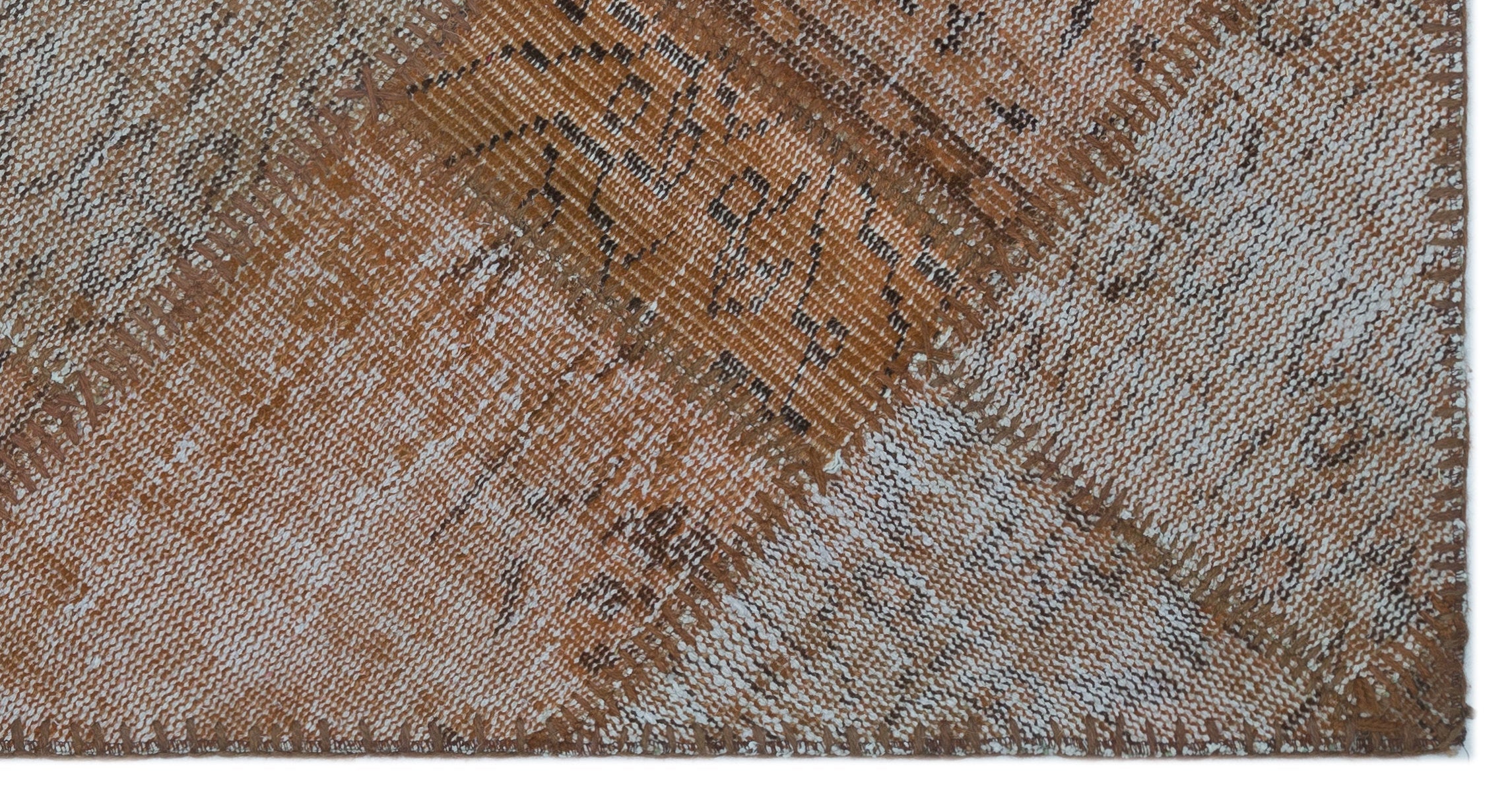 Iskece Brown Vintage Wool Handmade Area Rug 2'7" x 5'0"