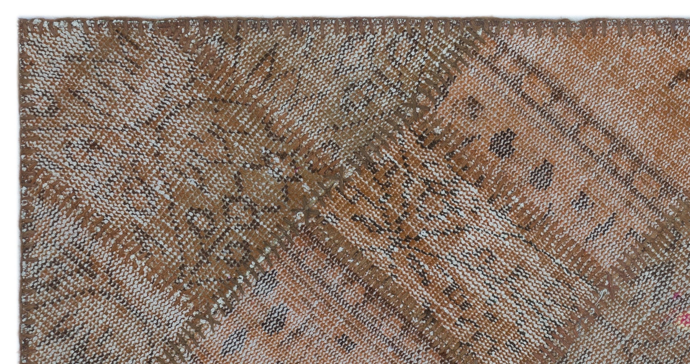 Iskece Brown Vintage Wool Handmade Area Rug 2'7" x 5'0"