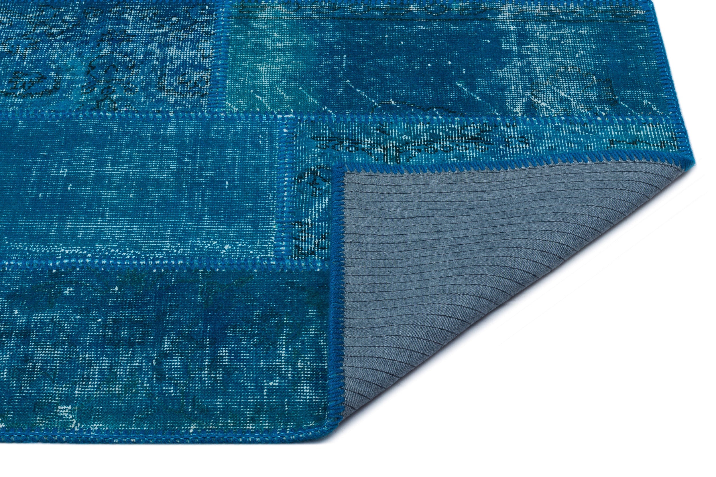 Iskece Turquoise Vintage Wool Handmade Area Rug 2'8" x 4'11"