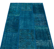 Iskece Turquoise Vintage Wool Handmade Area Rug 2'8" x 4'11"
